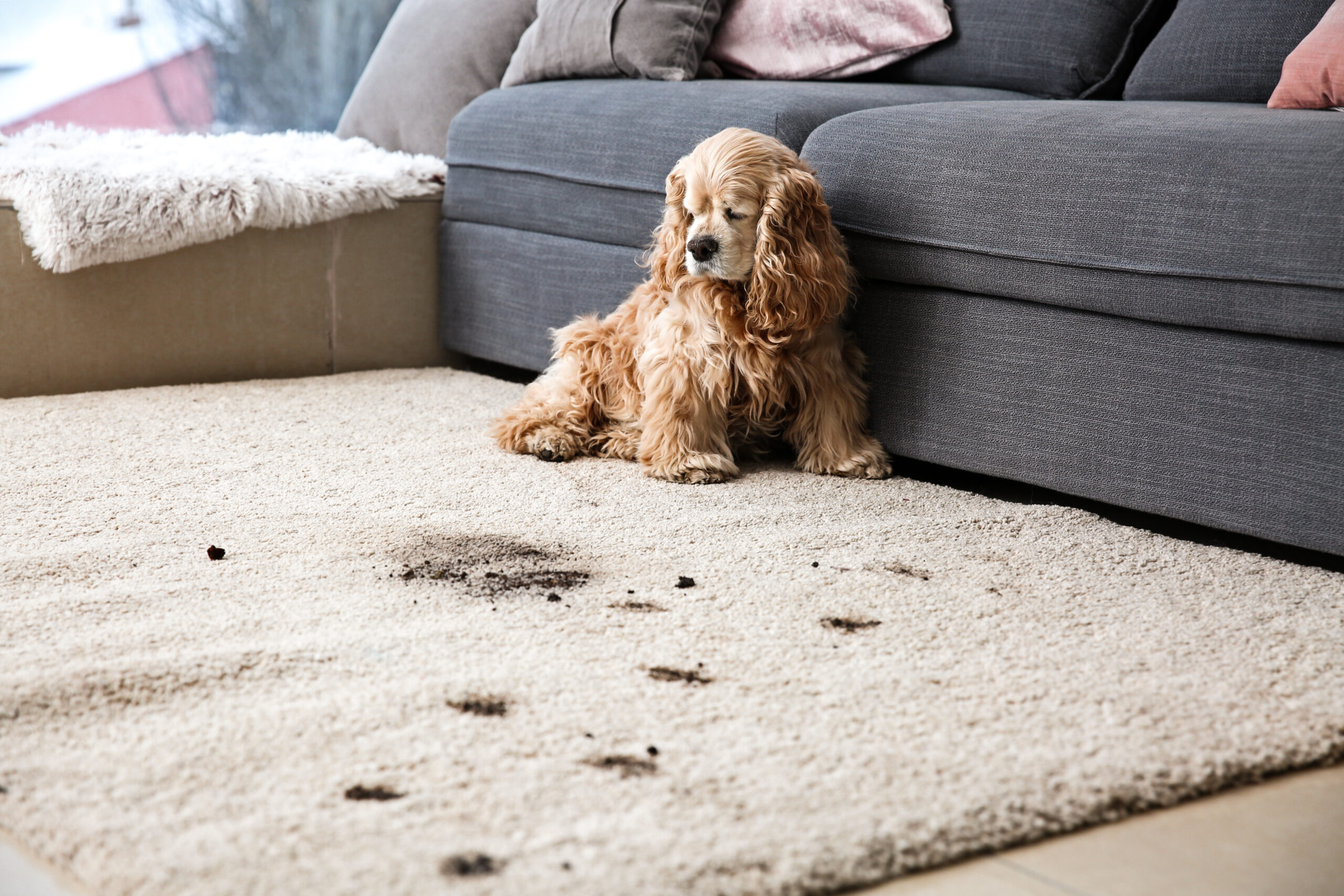How Professionals Clean Heavily Soiled Carpet: When Dirt — Not Stains — Is the Problem 4 Dirty rug from dog tracks